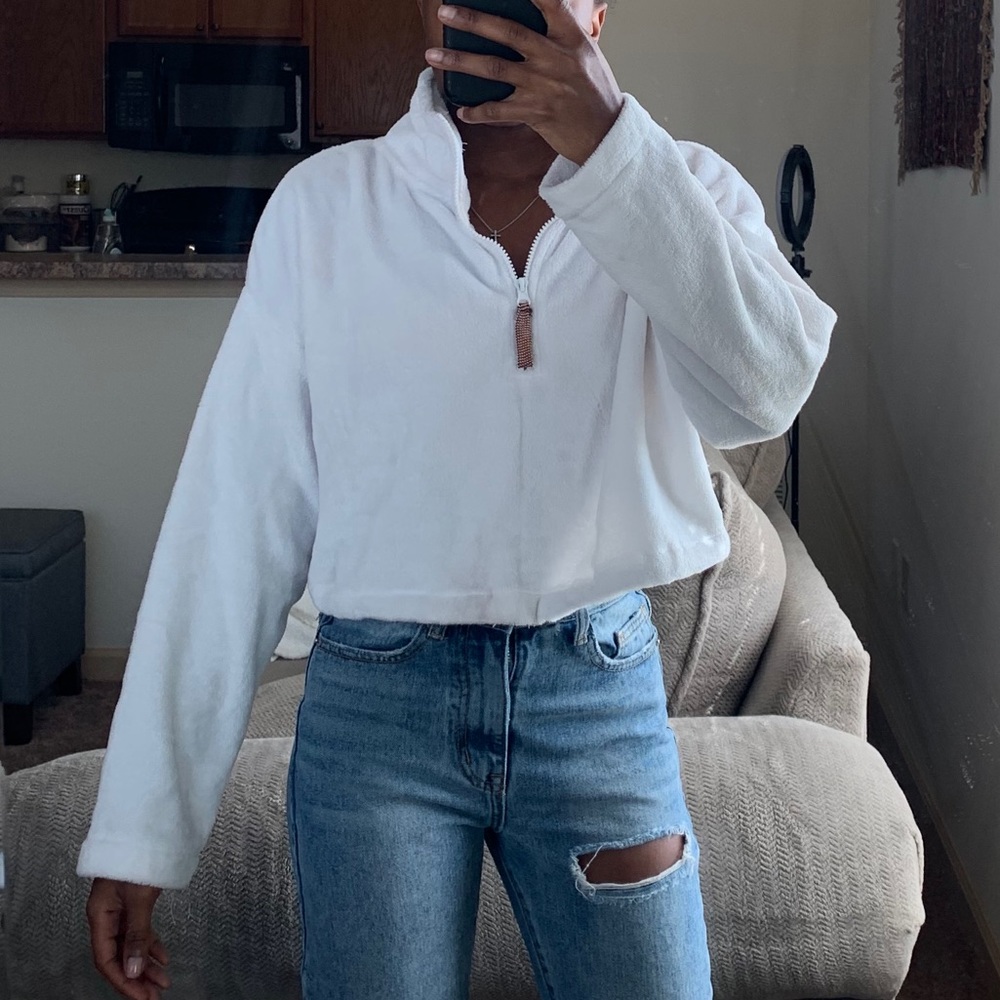 Crop Fuzzy Sweater